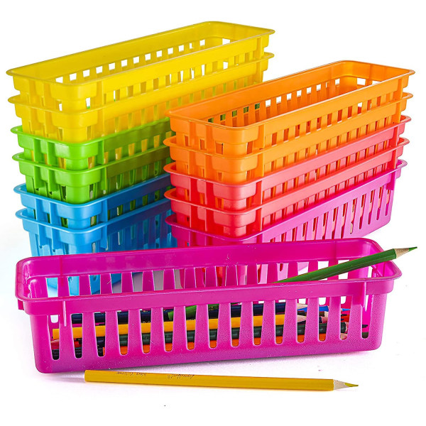Klasseværelses blyantorganisering Blyantkurv eller farveblyantkurv, forskellige farver (12 stk.)
