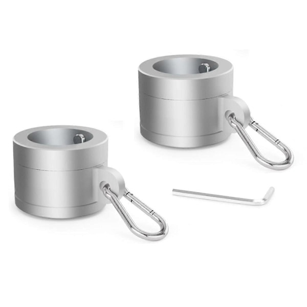 1 Par Flaggstångsringar i Aluminiumlegering 1 Tum, 360 Graders Roterande Flaggmonteringsringar för 0,75-1,02 Tum Diameter Flaggstång Silver