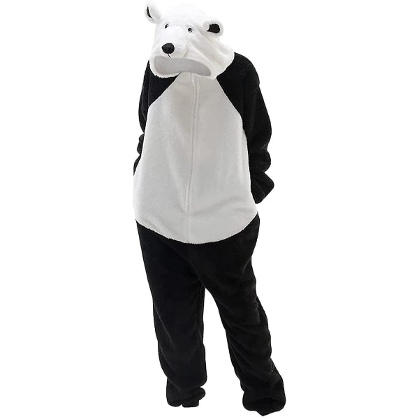 Unisex Vuxen Bear Sovkläder Onesie Vinterficka Lös Rolig Thicken Pyjamas White XXL