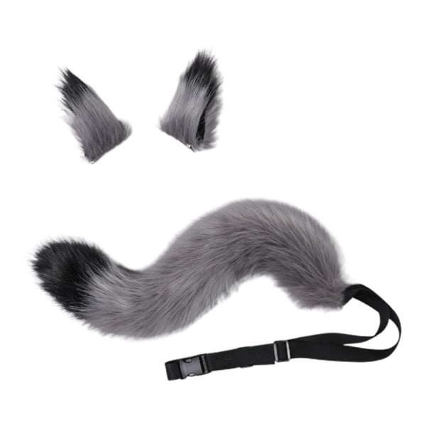 Mordely Faux Fur Cat Fox Wolf Furry hale og ører
