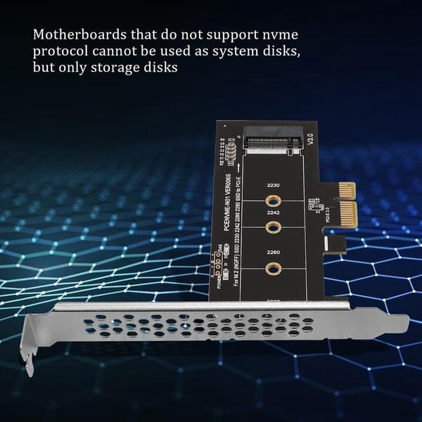 PCIE til M2 Adapter PCI Express 3.0 X1 til NVME SSD M2 PCIE Riser Card Support 2230 2242 2260 228