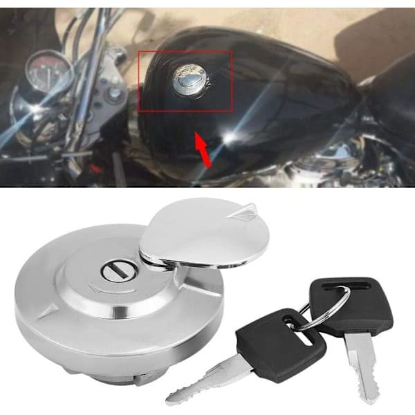 Bränslepåfyllningslock, Motorcykel Bränsletanklock med 2 Nycklar Kompatibelt med