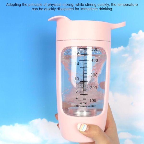 Proteinshake-mixer, Säker Elektrisk Hög Hastighet Proteinshake-flaska | 600ml Kapacitet Mixerkopp, Bärbar USB Laddningsbar Shake-kopp