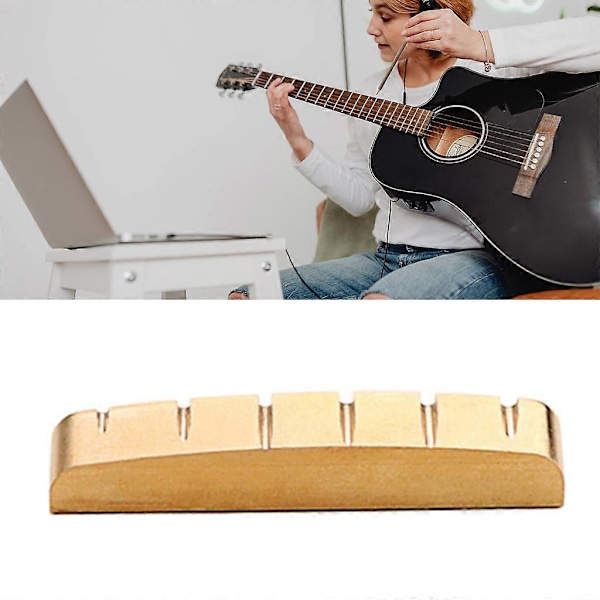 Slitsad Gitarr Mässingssadel Översadel Elgitarr 6 Strängar Förslitsad Sadel