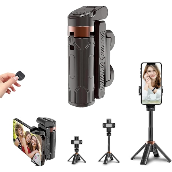 Mini selfiekeppiteline, maaginen kannettava selfie-puhelinteline - 2025 Pocket Flex Jj02 360° kääntyvä Razunoth-kaukosäädinteline