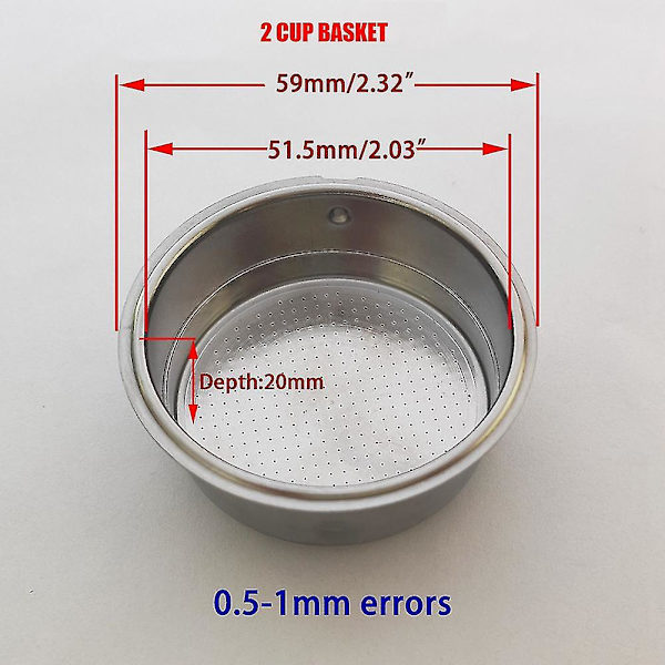 51mm Bottenlös Kaffefilter för Återanvändning Portafilter för Homix Hållare 60mm 15-20bar för Espresso Cof Silver  Black