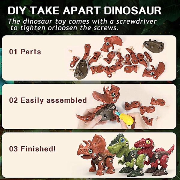 Dinosaur Æg Adskillelige Dinosaur Legetøj Til Drenge Dinosaur Æg DIY Bygning