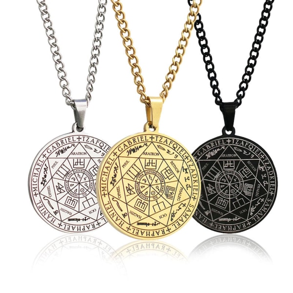 De syv ærkeengle amulet vedhæng halskæder smykker gave til kvinder kjole Gold