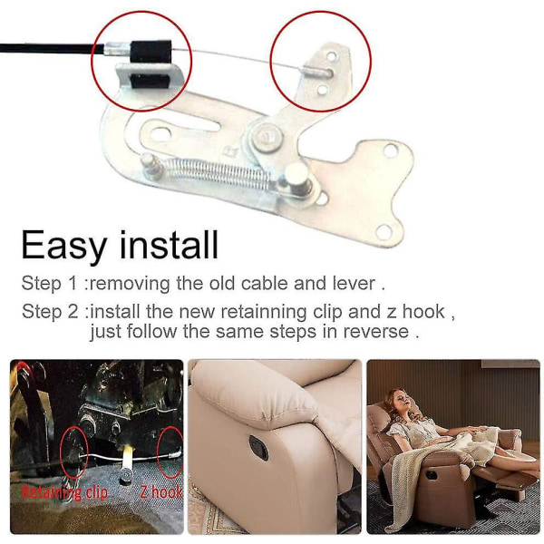 Universalt hvilehåndtak med kabel, reservedeler for hvilestol, utløserhåndtak for sofa