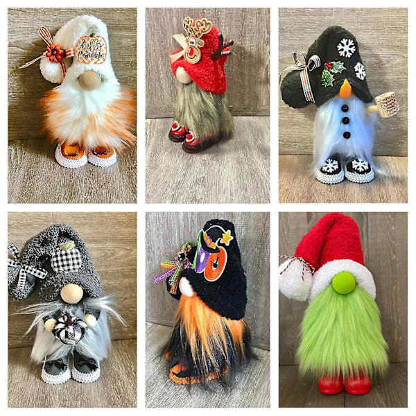 Jultomtar Dockor Söta Pumpa Snögubbe Älg Horn Olika Dockor Plysch Leksak Hem Dekoration Mjuk Tyg Skördar Dvärgdocka Thanksgiving Day O A