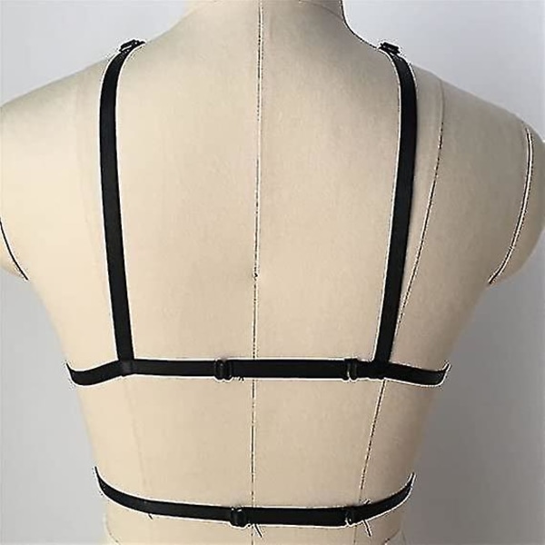 2 st Sexig Damsele Grimma Pentagram Body Sele BH Burad BH Cupless BH Punk Gothic Style Strappy Bralette