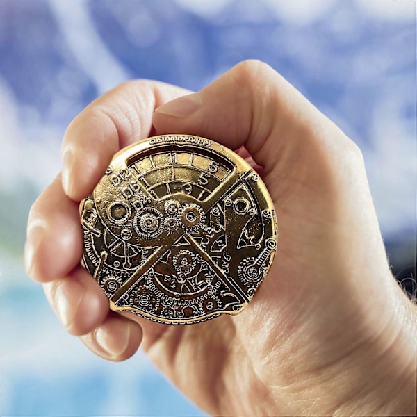 Rotary Nummer Gear Mønt Terning Pædagogisk Terning Fidget Legetøj Bærbar Vintage Punk Legering Terning Rekvisit E