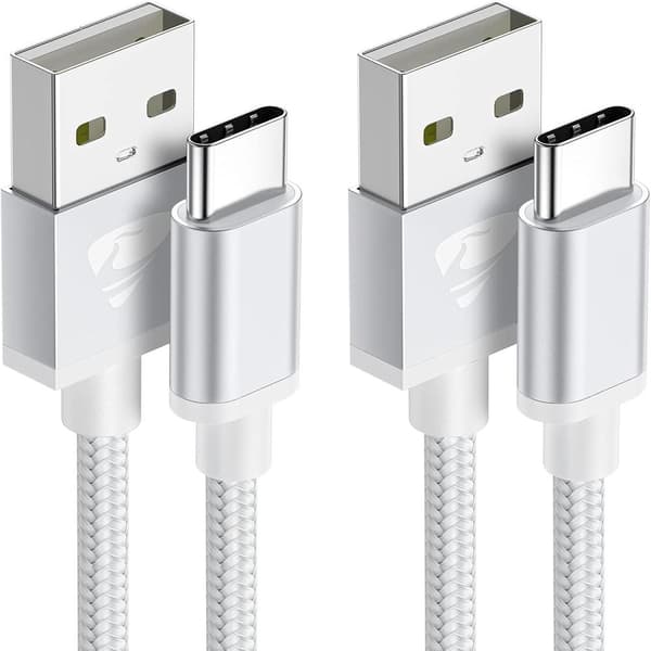 2-pak USB-C typ-C ladekabel 1M A41/A50/A53/S20/S21/S22/S23/S24 OG iPhone 15 / 16 PRO PLUS MAX (2-PAK) 1 meter