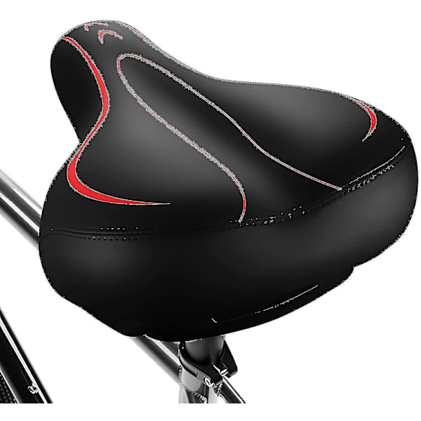 Oversized cykelsæde, komfortabelt cykelsæde - Universal udskiftning cykelsadel - Vandtæt læder cykelsæde med ekstra polstret memory skum - Bi