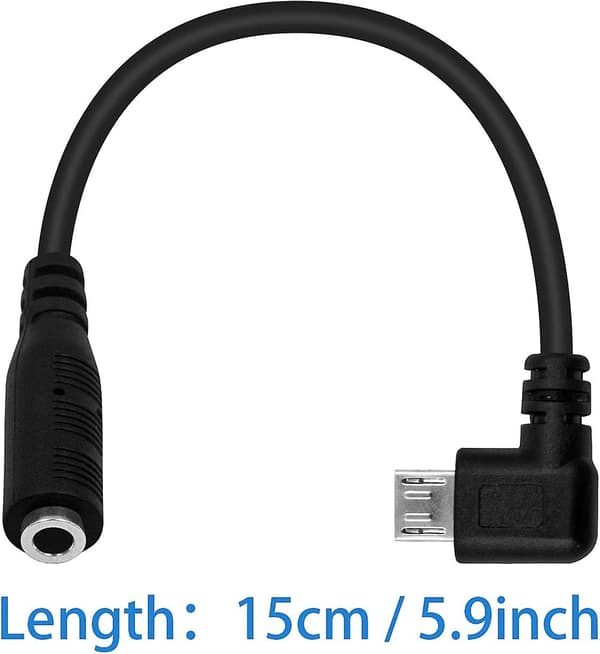 Micro Usb til 3,5 mm Jack Audio Adapter Kabel, Audio til Micro Usb, Vinkelret Micro Usb Han til 4-polet 3,5 mm Hun Kabelledning til Aktiv Clip Mic Mikrofon