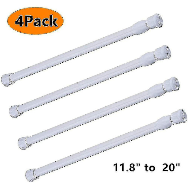 Spännstänger, 4-pack Justerbara Fjäderstål Skåpstänger Spännstång för Gardiner