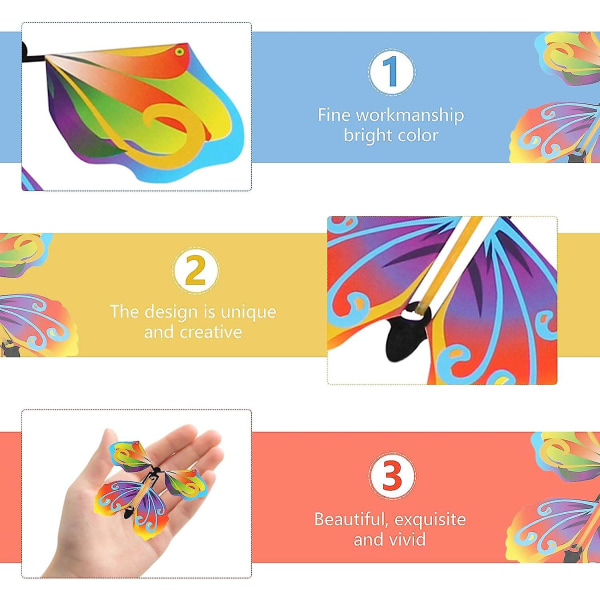 Magic Butterfly 20 kpl Magic Flying Butterfly -kortti syntymäpäivälahjaksi, esityksen rekvisiitta yllätyslahjoiksi