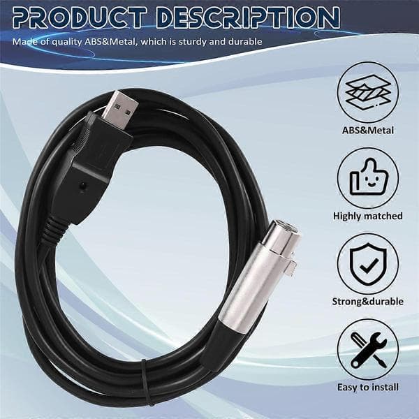 USB-uros XLR-naarasmikrofoni USB MIC -linkkikaapeli uusi