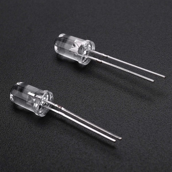 100 Stk 5mm Varm hvid Led Diode Lys Dc 3v 20ma Pære Elektronik Komponenter Lysemitterende Diode