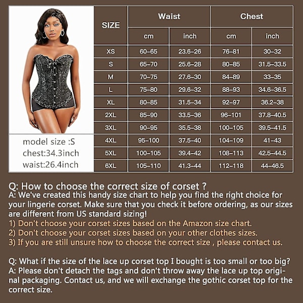 Szivyshi Naisten Yläosa Ylirintainen Sydämen Muotoinen Nauhakiinnitys Muoviset Luut Korsetti Bustier Black 4*L Plus