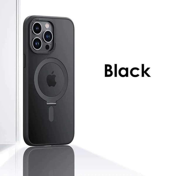 iPhone 15 Pro Max Støtsikkert Magsafe-deksel med Støtte ~CJY Transparent