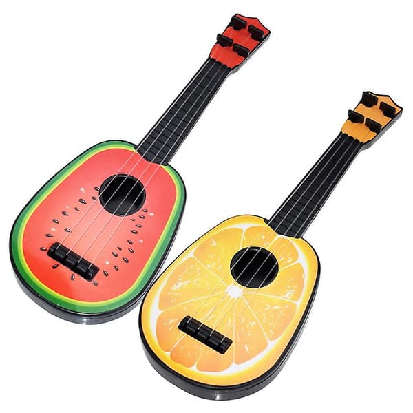 Mini Ukulele Simuleringsgitarr med Fruktmönster, Musikleksak för Barn, Utbildning