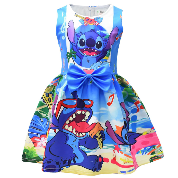 2023 Cartoon Number Cm Printing Lilo And Stitch Barnekjole Stitch Girl Dress 9253 140cm