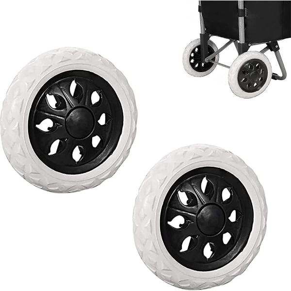 2 delar utbytesgummi varukorgshjul, plastvagnshjul med skum, svart designvagnshjul, för shoppingvagnar, vagnar, N