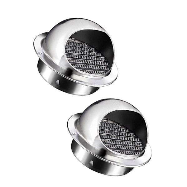 2 Stykker Rund Veggventil Utvendig Kappe Halvkuleformet Hette Erstatning Mesh Skjerm for Bad Anti-Rust Flerbruks Tilbehør For 120mm Pipe