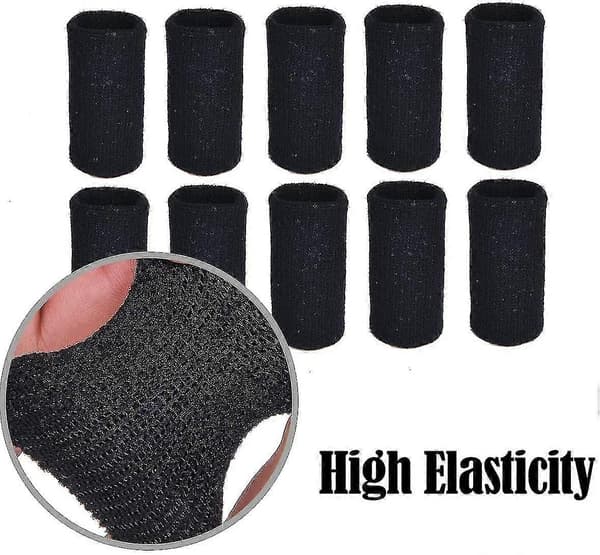 10 stk. fingerærmer, tommelfingerskinne til fingerstøtte, triggerfinger Black
