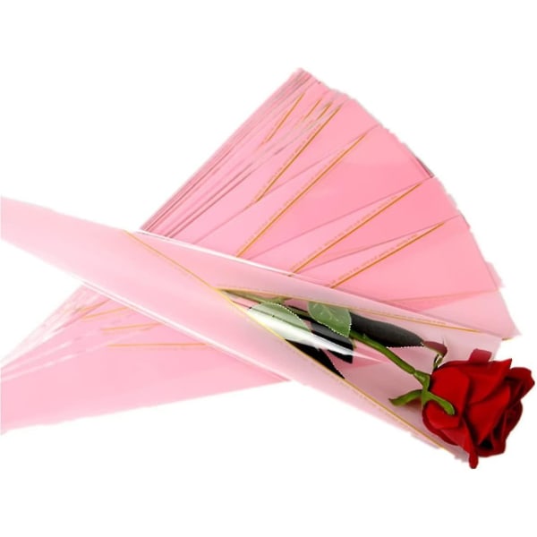 100 kpl yksinkertaisia ​​kukkaisia ​​pakkauspusseja, yksinkertainen ruusun muotoinen pussi, lahjapakkaus