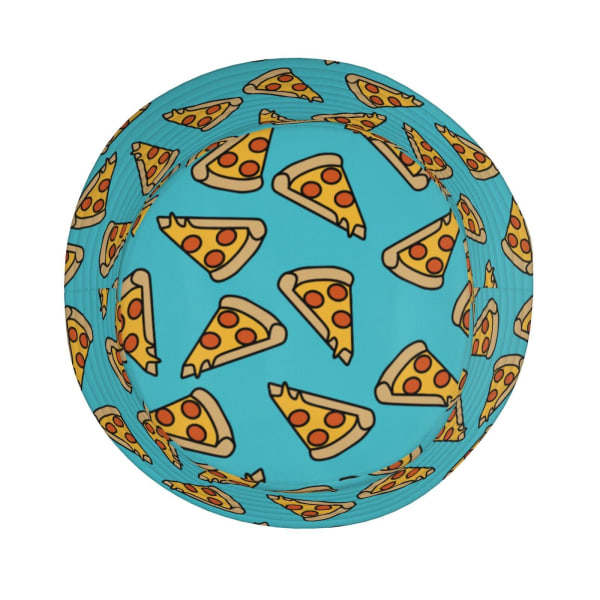 Sjov pizzamønstret spandhat til kvinder og mænd, solhatte, strandfiskerihat, unisex rejse- og udendørshatte