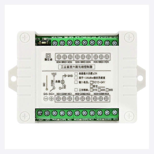 315Mhz 433Mhz 12V-36V 6-kanavainen relemoduulivastaanotin langaton kaukosäädin