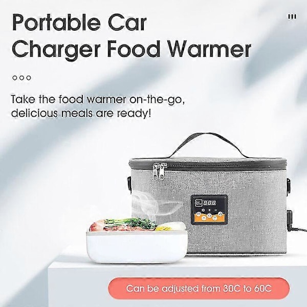 Kannettava uuni 12V auton ruoanlämmitin mini henkilökohtainen uuni digitaalinäytöllä esiasetetulla lämpötilalla 8l lounasrasia sähköinen autonlämmitin automatkalle retkeilyyn Pi