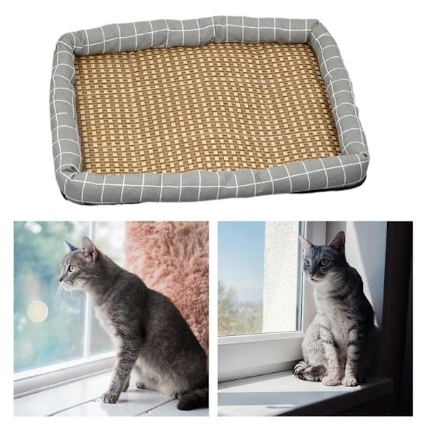 Lemmikin Jäätyyny Matto Viilentävä Lemmikkimatto Pennun Alusta Ulko- ja Sisäkäyttöön Kissojen Nukkumapaikka Tarvikkeet Rattan, Kangas Viileä Alusta Lemmikin Viilennysmatto grey