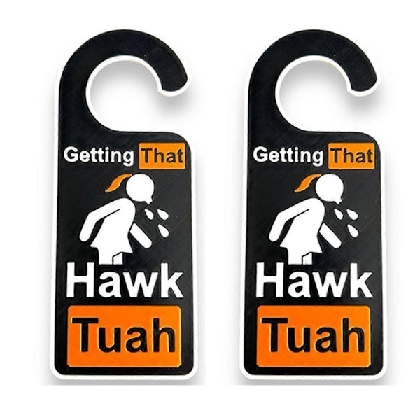 2 stk. Hawk Tuah Dørhengere Morsomme Dørknapper Hengere GettingThat Hawk Tush