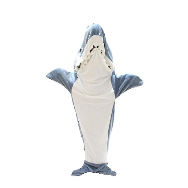 Shark Blanket -huppari Adult - Shark Onesie - Aikuisten puettava peitto - Haipeitto Super Pehmeä Kodikas Flanellihuppari Hain makuupussi M 67in x 27in