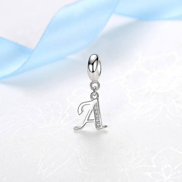 925 Sterling Sølv Charms Bogstav Alfabet A-z Vedhæng Perler Passer Pandora Armbånd Halskæder DIY Smykker Til Kvinder B