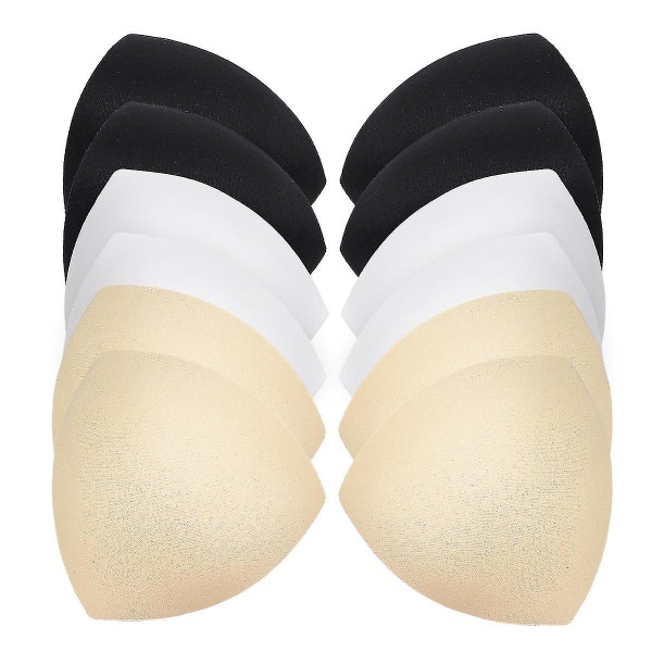 6 par aftagelig bh for kvinder med svampet pude-bh-indlægspuder til badetøjsport (hvid/sort/hudfarve) As Shown
