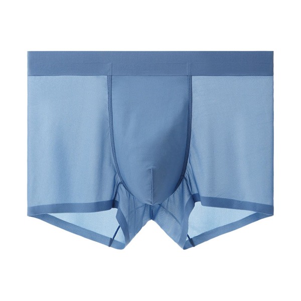 Herrunderkläder i issilke U konvex design Lågväxt boxershorts för vardagsbruk Blue L