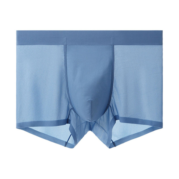 Mäns Is-Silke Underkläder U Konvex Design Låg Midja Boxershorts För Vardagsbruk Blue L