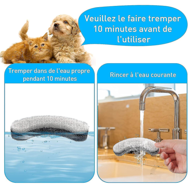 6 stk. Katte Vannfontene Filter, Wf050tp, Wf100 Transparent Drikkevannskran med Super Stille Pumpe, Vanndispenser med Filter, Filtererstatning