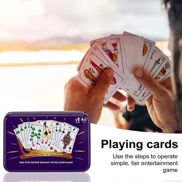 Five Crowns Kortspil Rummy-Stil i Samleboks Holdbart Materiale Fair Underholdende 45 Minutter