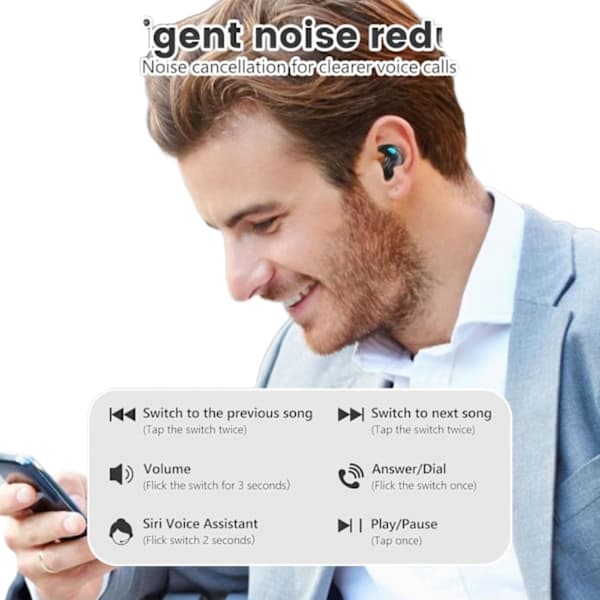 Paris_Mini usynlige minste Bluetooth-ørepropper i øret trådløse for søvn, trådløse søvnørepropper, støyreduserende hodetelefoner
