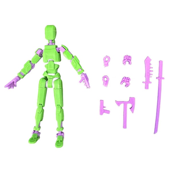 Joint Man Multi-ledad Rörlig Robotmodell Actionfigur Flexibel Led Konstfigur för Heminredning Green