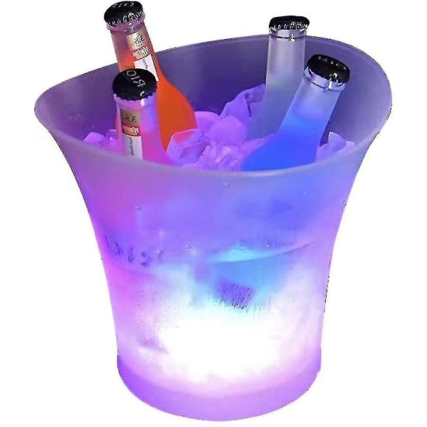 Led Ishink, 5l Stor Kapacitet Flaskyl - Champagnekylare - Vinkylare - Dryckeskylare - Kylare Led Vattentät Med Färgförändring, För Fest