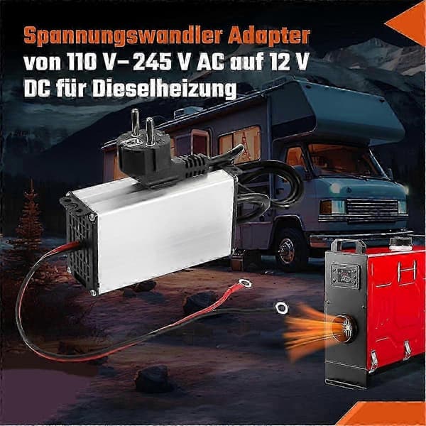 240V til 12V Strømforsyningsadapter Transformer Strømforsyningsadapter til 5-8 KW Luftvarmer til Campingvogn