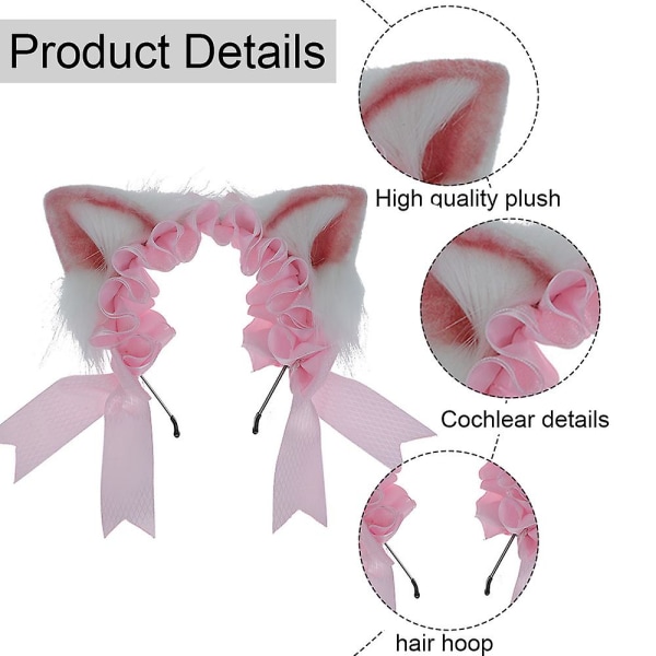 Cat Ears Pannband Lovely Ribbon Cat Hårband Halloween Party Hårbåge För Daglig Eller Festival