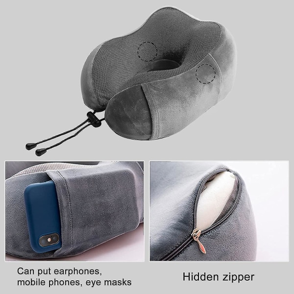 Resekudde i Memory Foam - Ergonomiskt Designad Nackkudde för Resor eller Flyg