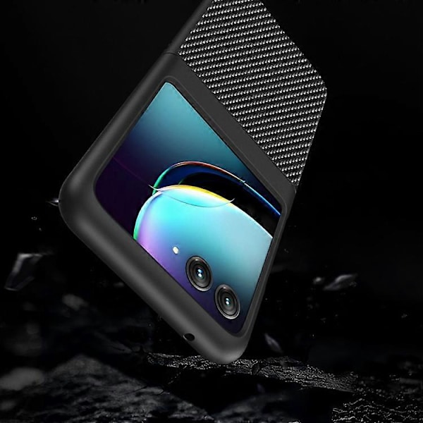 Ultratyndt, enkelt telefoncover i læder Black For Motorola Razr 40 Ultra
